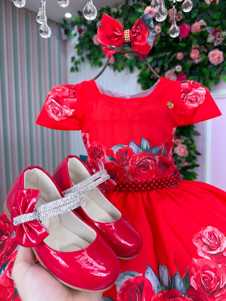 Vestido Mimadine Melina Vermelho Natal - Leveza e Elegância para Meninas | Bebeloo Kids