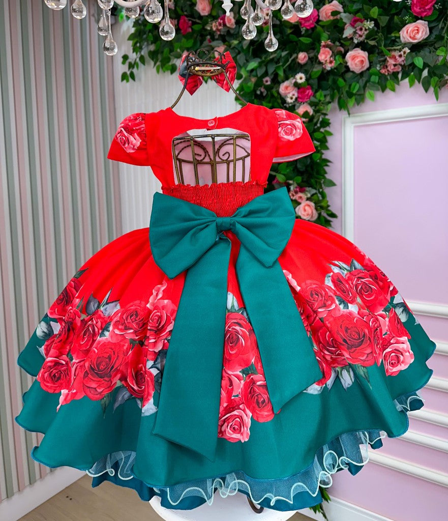 Vestido Mimadine Melina Vermelho Natal - Leveza e Elegância para Meninas | Bebeloo Kids