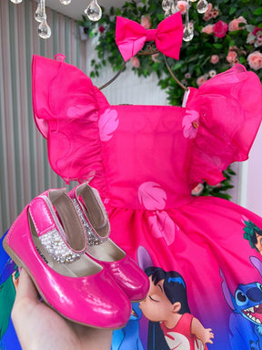 Vestido Temáticos Kids Lilo Stitch Pink - Leveza e Elegância para Meninas | Bebeloo Kids