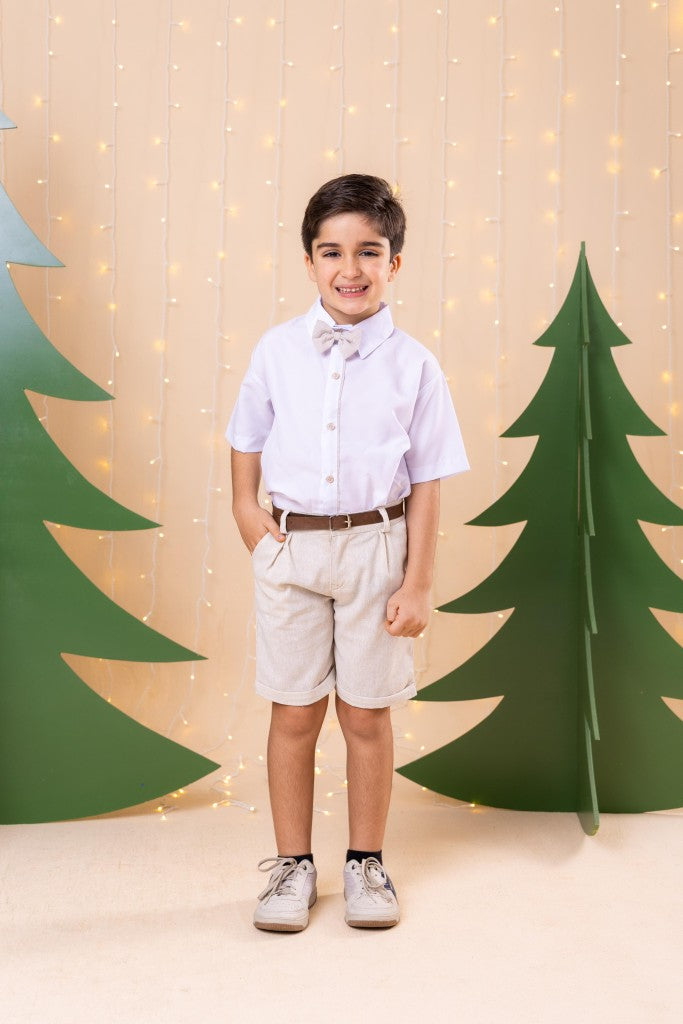 Conjunto Miss Cherry Social Linho Shorts Xadrez Heitor - Conforto e Estilo para o Dia a Dia | Bebeloo Kids