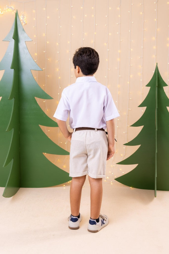 Conjunto Miss Cherry Social Linho Shorts Xadrez Heitor - Conforto e Estilo para o Dia a Dia | Bebeloo Kids