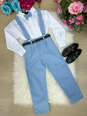 Conjunto Miss Cherry Vitor Suspensorio Azul Serenity - Estilo Delicado para o Dia a Dia | Bebeloo Kids