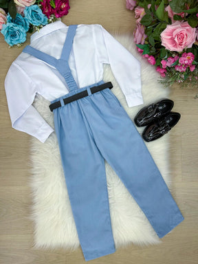 Conjunto Miss Cherry Vitor Suspensorio Azul Serenity - Estilo Delicado para o Dia a Dia | Bebeloo Kids