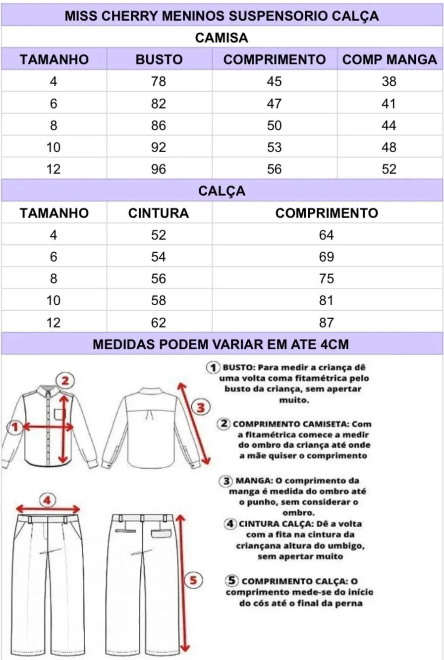 Conjunto Miss Cherry Vitor Suspensorio Azul Serenity - Estilo Delicado para o Dia a Dia | Bebeloo Kids