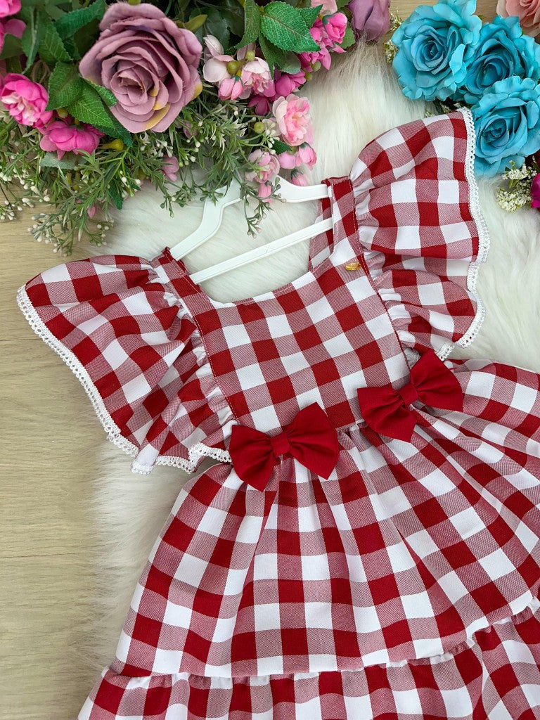 Vestido Banana Club Aline Xadrez Vermelho - Leveza e Elegância para Meninas | Bebeloo Kids