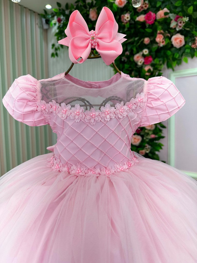 Vestido Menina Bonita Luna Rosa Bebe Modelo 2 - Leveza e Elegância para Meninas | Bebeloo Kids