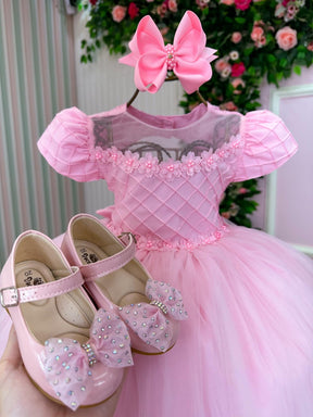 Vestido Menina Bonita Luna Rosa Bebe Modelo 2 - Leveza e Elegância para Meninas | Bebeloo Kids