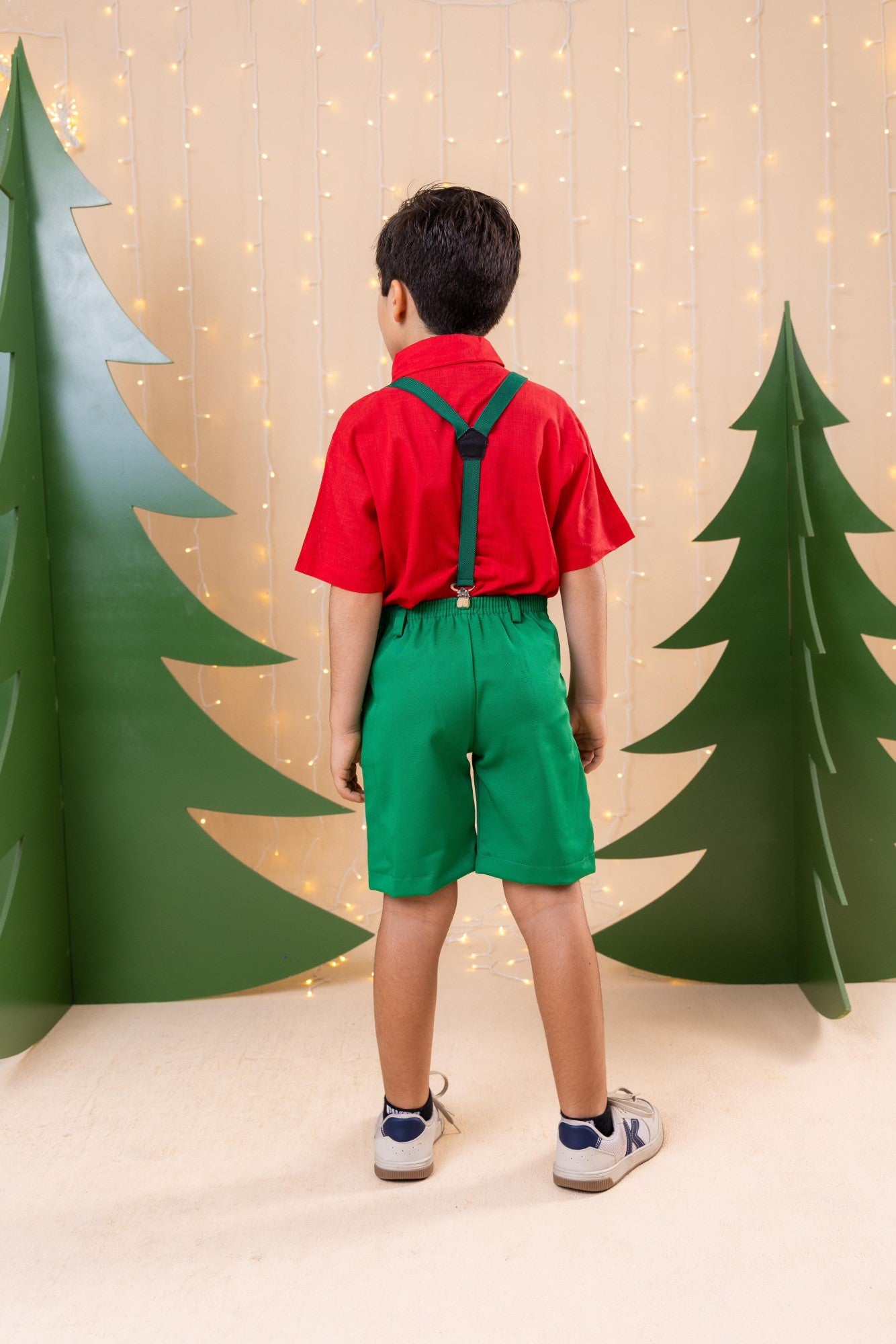 Conjunto Miss Cherry Henry Camisa Vermelha Suspensorio Verde - Estilo Delicado para o Dia a Dia | Bebeloo Kids