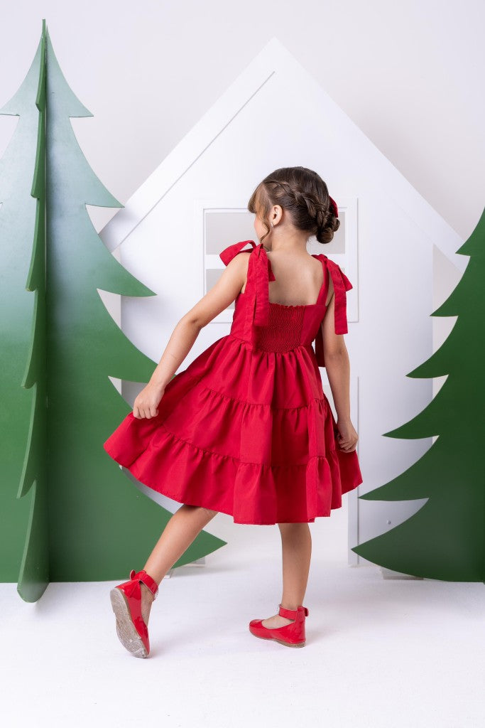 Vestido Blogueirinha Vermelho Cerejinha - Leveza e Elegância para Meninas | Bebeloo Kids