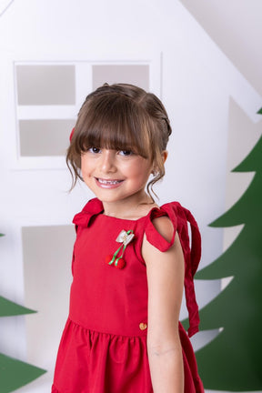 Vestido Blogueirinha Vermelho Cerejinha - Leveza e Elegância para Meninas | Bebeloo Kids