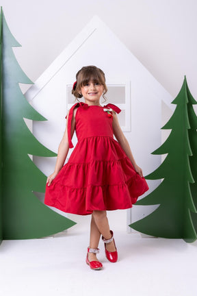 Vestido Blogueirinha Vermelho Cerejinha - Leveza e Elegância para Meninas | Bebeloo Kids