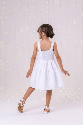 Vestido Blogueirinha Cecilia Branco - Leveza e Elegância para Meninas | Bebeloo Kids
