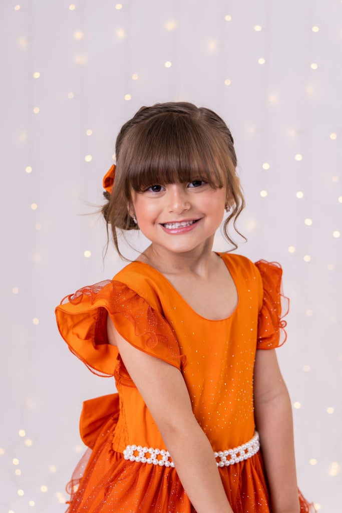 Vestido Ysa Kids Belinda Terracota - Leveza e Elegância para Meninas | Bebeloo Kids