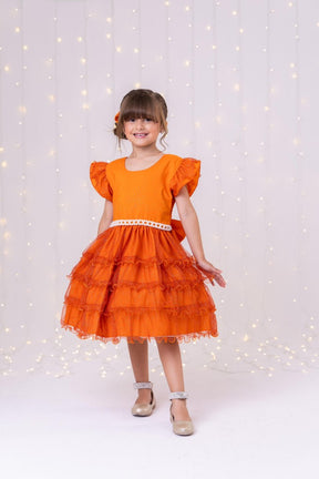 Vestido Ysa Kids Belinda Terracota - Leveza e Elegância para Meninas | Bebeloo Kids