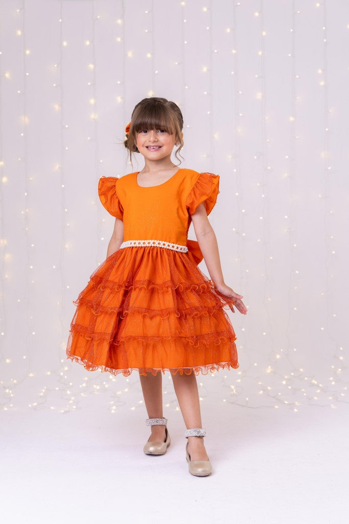 Vestido Ysa Kids Belinda Terracota - Leveza e Elegância para Meninas | Bebeloo Kids