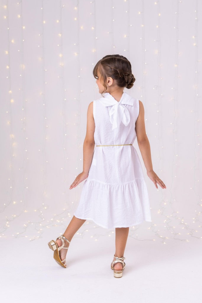 Vestido Blogueirinha Serena Branco - Leveza e Elegância para Meninas | Bebeloo Kids