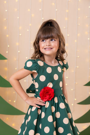 Vestido Banana Club Helen Verde Bolinhas - Leveza e Elegância para Meninas | Bebeloo Kids