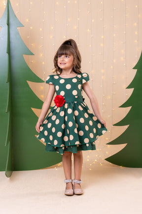 Vestido Banana Club Helen Verde Bolinhas - Leveza e Elegância para Meninas | Bebeloo Kids