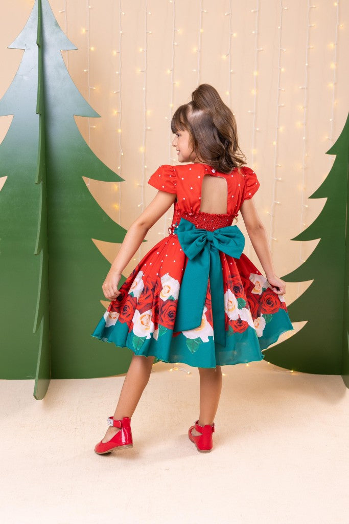 Vestido Banana Club Natal Natasha Vermelho - Leveza e Elegância para Meninas | Bebeloo Kids