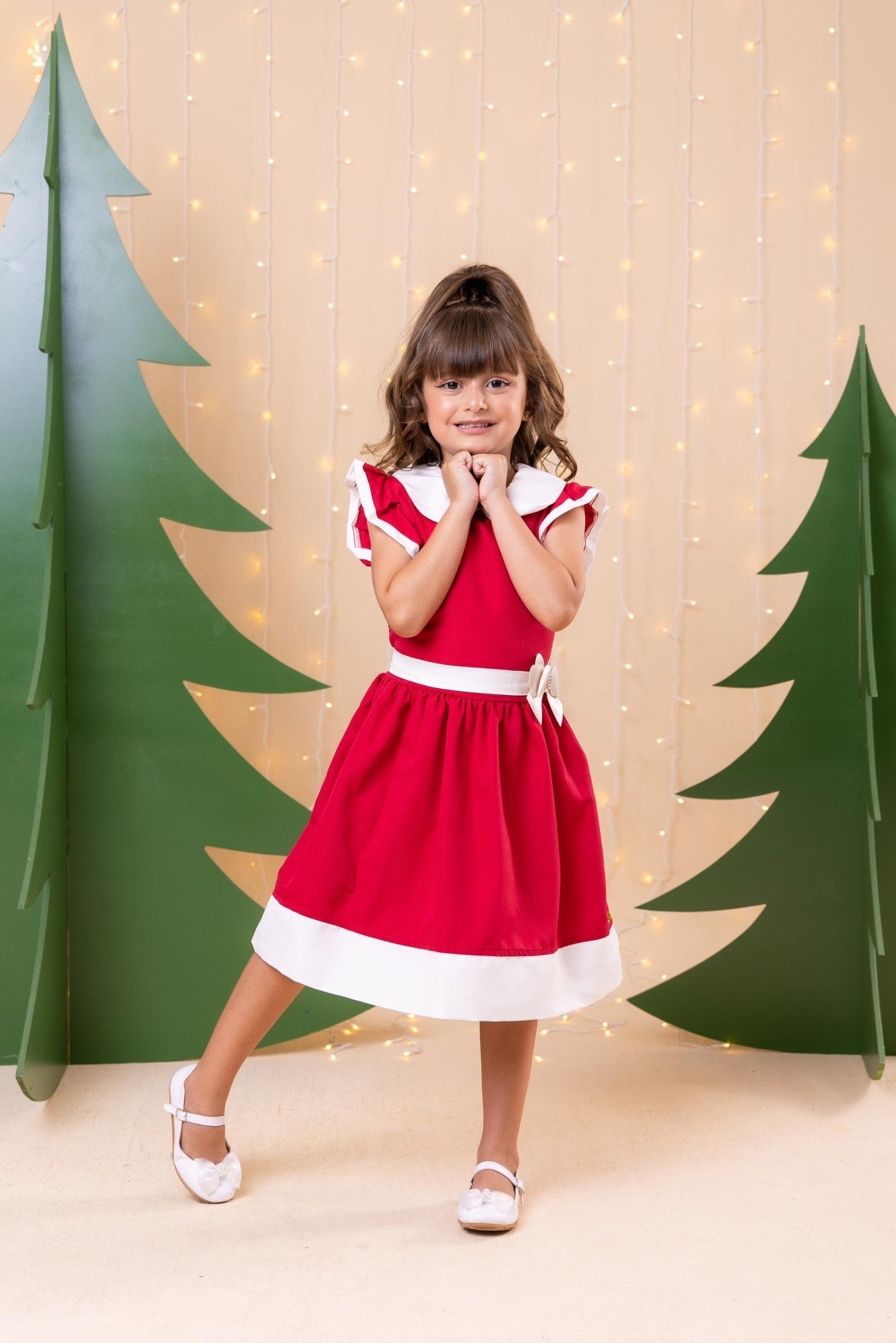 Vestido Blogueirinha Camile Vermelho - Natal - Leveza e Elegância para Meninas | Bebeloo Kids
