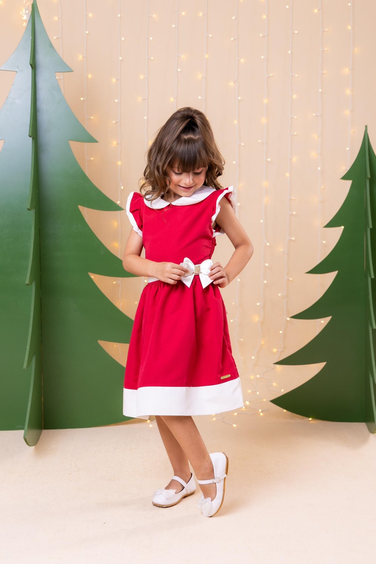 Vestido Blogueirinha Camile Vermelho - Natal - Leveza e Elegância para Meninas | Bebeloo Kids