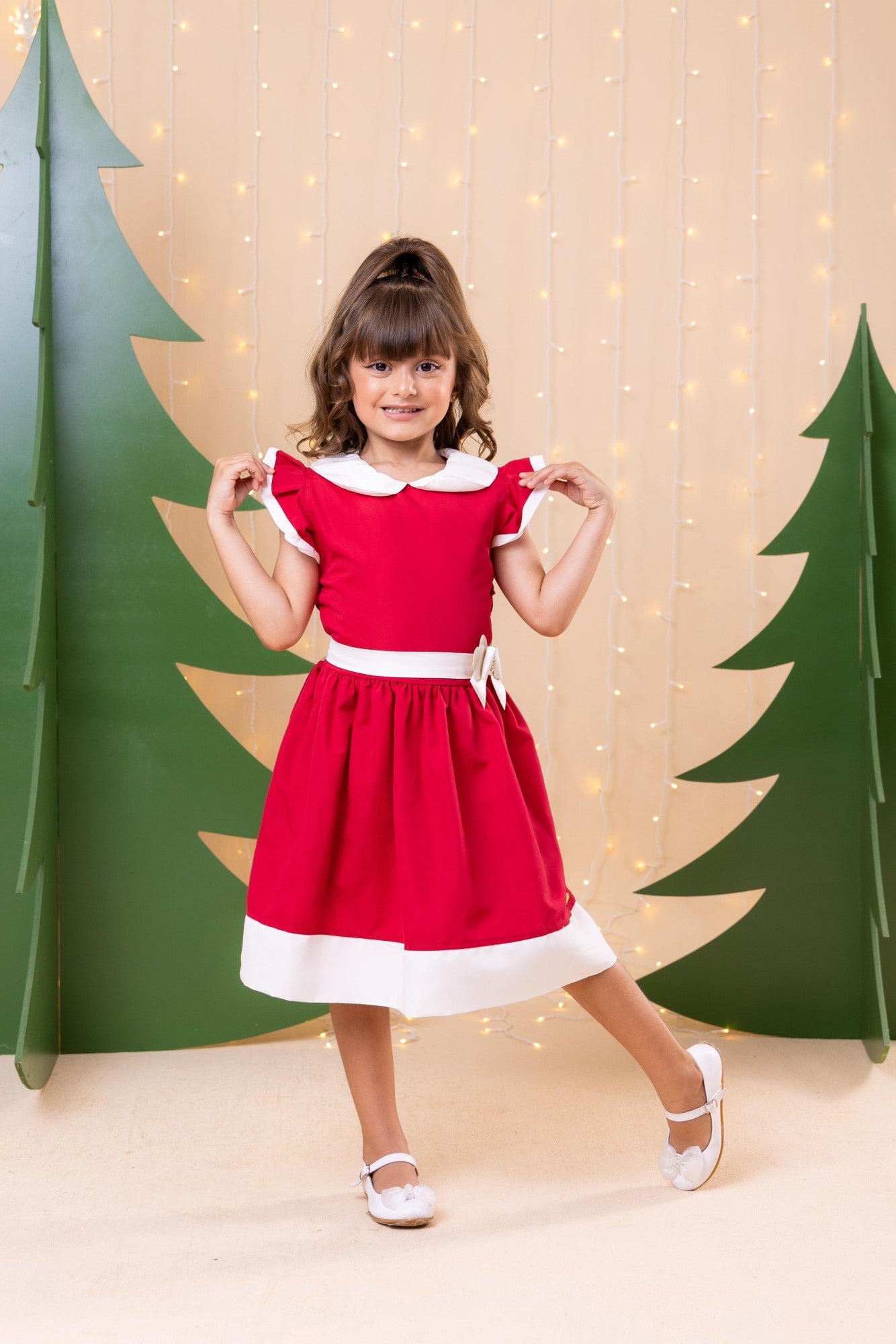 Vestido Blogueirinha Camile Vermelho - Natal - Leveza e Elegância para Meninas | Bebeloo Kids