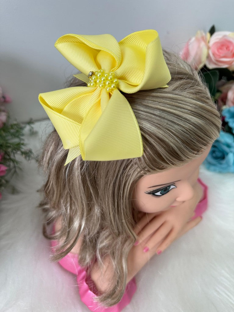 Laço Strass Maria Alice Amarelo - Toque Delicado para Completar o Visual | Bebeloo Kids