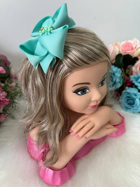 Laço Strass Maria Alice Verde Tiffany - Toque Delicado para Completar o Visual | Bebeloo Kids