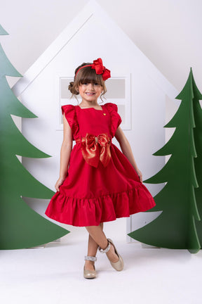 Vestido Blogueirinha Natali Vermelho - Natal - Leveza e Elegância para Meninas | Bebeloo Kids
