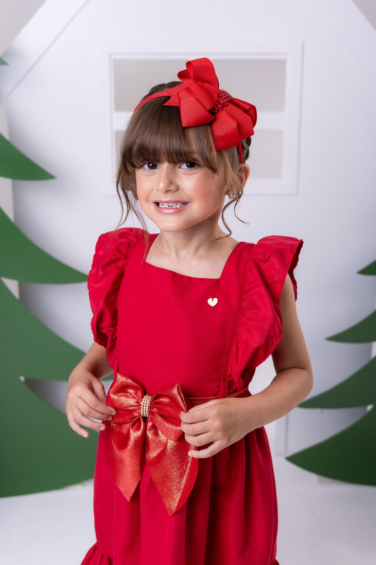 Vestido Blogueirinha Natali Vermelho - Natal - Leveza e Elegância para Meninas | Bebeloo Kids