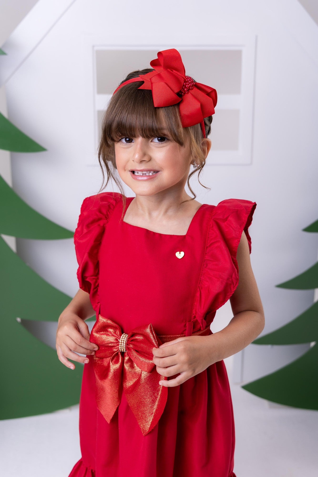 Vestido Blogueirinha Natali Vermelho - Natal - Leveza e Elegância para Meninas | Bebeloo Kids