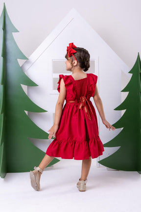 Vestido Blogueirinha Natali Vermelho - Natal - Leveza e Elegância para Meninas | Bebeloo Kids