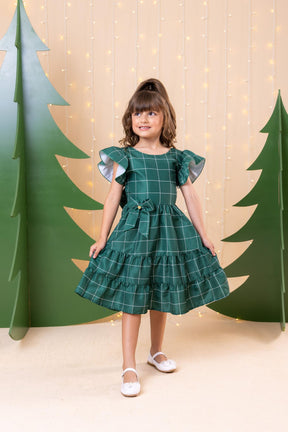 Vestido Banana Club Natal Patty Verde - Leveza e Elegância para Meninas | Bebeloo Kids