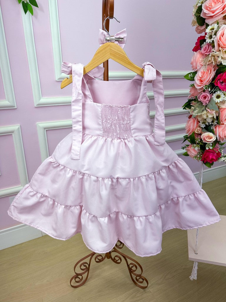 Vestido Blogueirinha Giovana Rosa - Leveza e Elegância para Meninas | Bebeloo Kids
