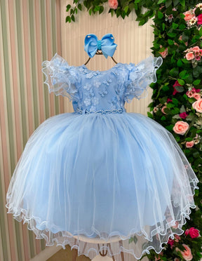 Vestido Menina Bonita Angelie Azul Bebe - Leveza e Elegância para Meninas | Bebeloo Kids