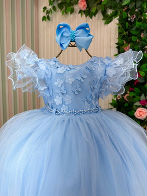Vestido Menina Bonita Angelie Azul Bebe - Leveza e Elegância para Meninas | Bebeloo Kids