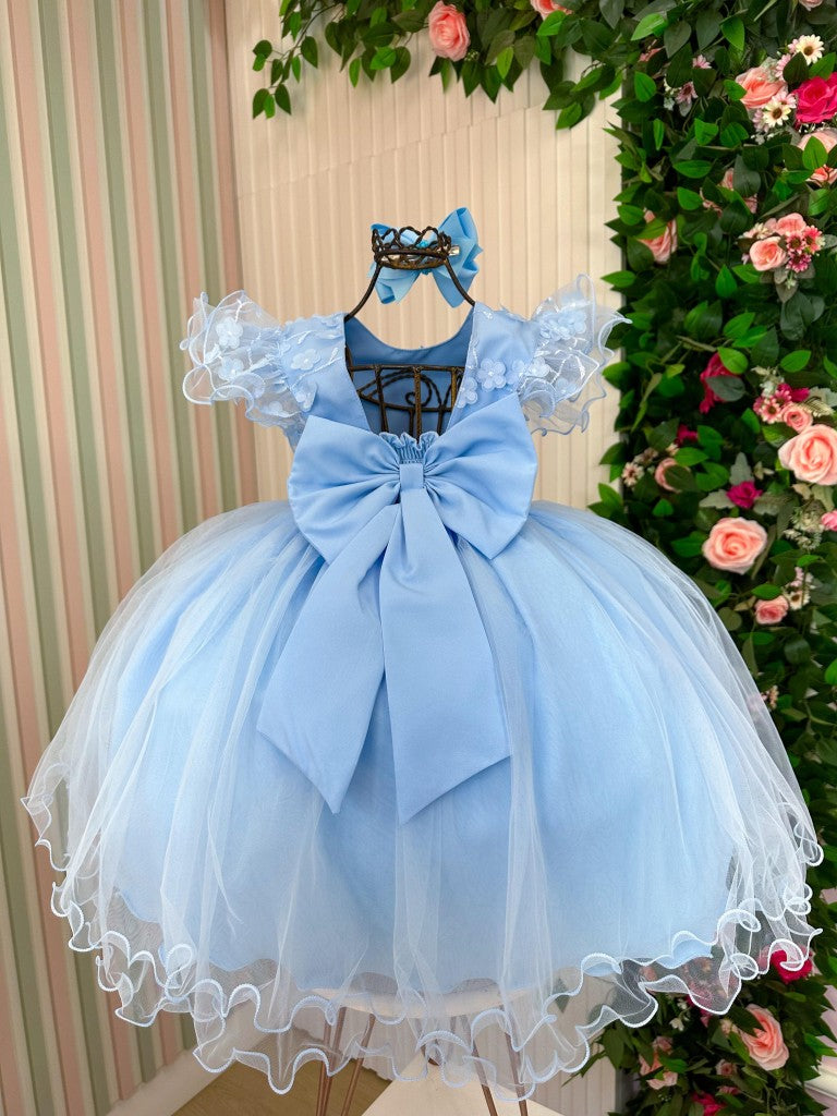 Vestido Menina Bonita Angelie Azul Bebe - Leveza e Elegância para Meninas | Bebeloo Kids