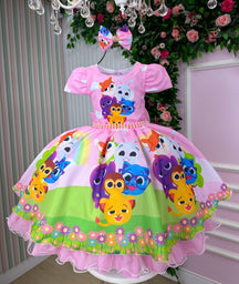 Vestido Tematico Mimadine Bolofofo Rosa Bebe - Leveza e Elegância para Meninas | Bebeloo Kids