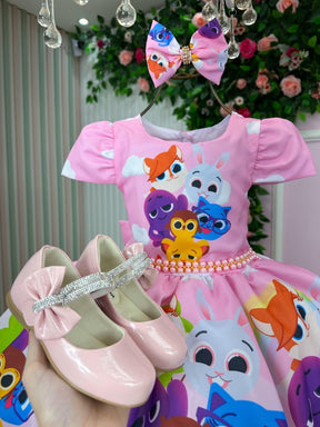 Vestido Tematico Mimadine Bolofofo Rosa Bebe - Leveza e Elegância para Meninas | Bebeloo Kids