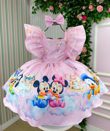 Vestido Temáticos Kids Turma Mickey Mouse Baby Disney - Leveza e Elegância para Meninas | Bebeloo Kids