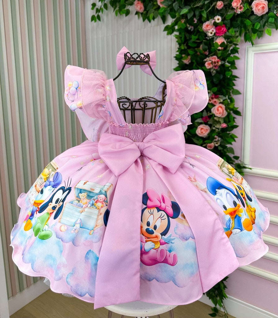Vestido Temáticos Kids Turma Mickey Mouse Baby Disney - Leveza e Elegância para Meninas | Bebeloo Kids