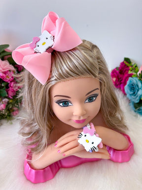 Laço Tematico Hello Kitty + Pulseiras - Toque Delicado para Completar o Visual | Bebeloo Kids