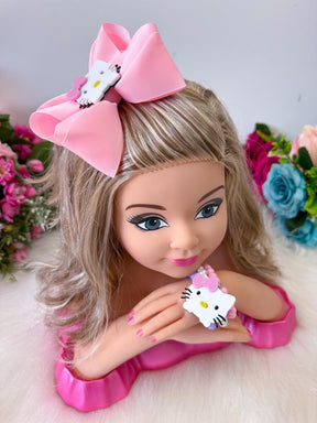 Laço Tematico Hello Kitty + Pulseiras - Toque Delicado para Completar o Visual | Bebeloo Kids
