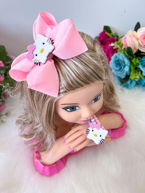 Laço Tematico Hello Kitty + Pulseiras - Toque Delicado para Completar o Visual | Bebeloo Kids