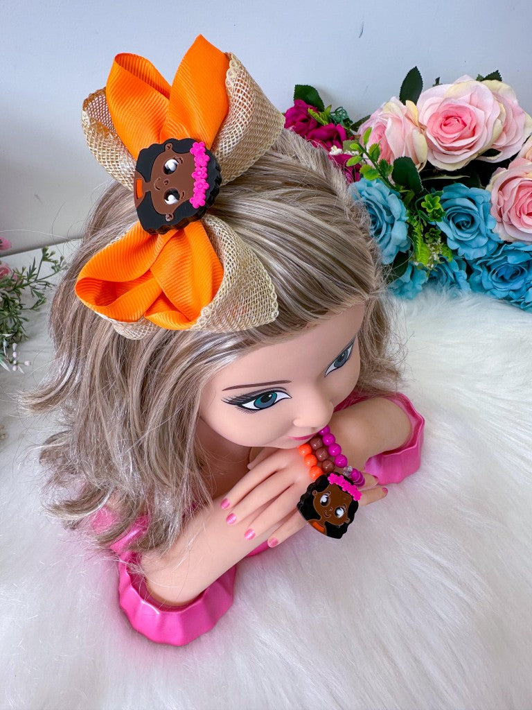 Laço Tematico Moana + Pulseiras - Toque Delicado para Completar o Visual | Bebeloo Kids