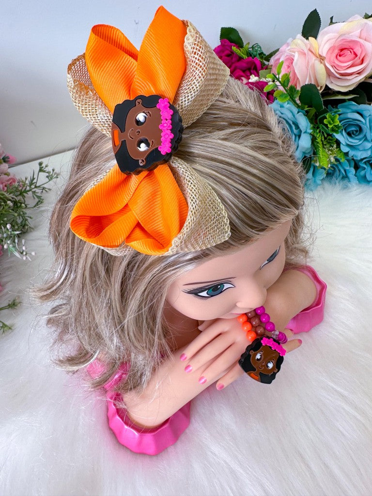 Laço Tematico Moana + Pulseiras - Toque Delicado para Completar o Visual | Bebeloo Kids