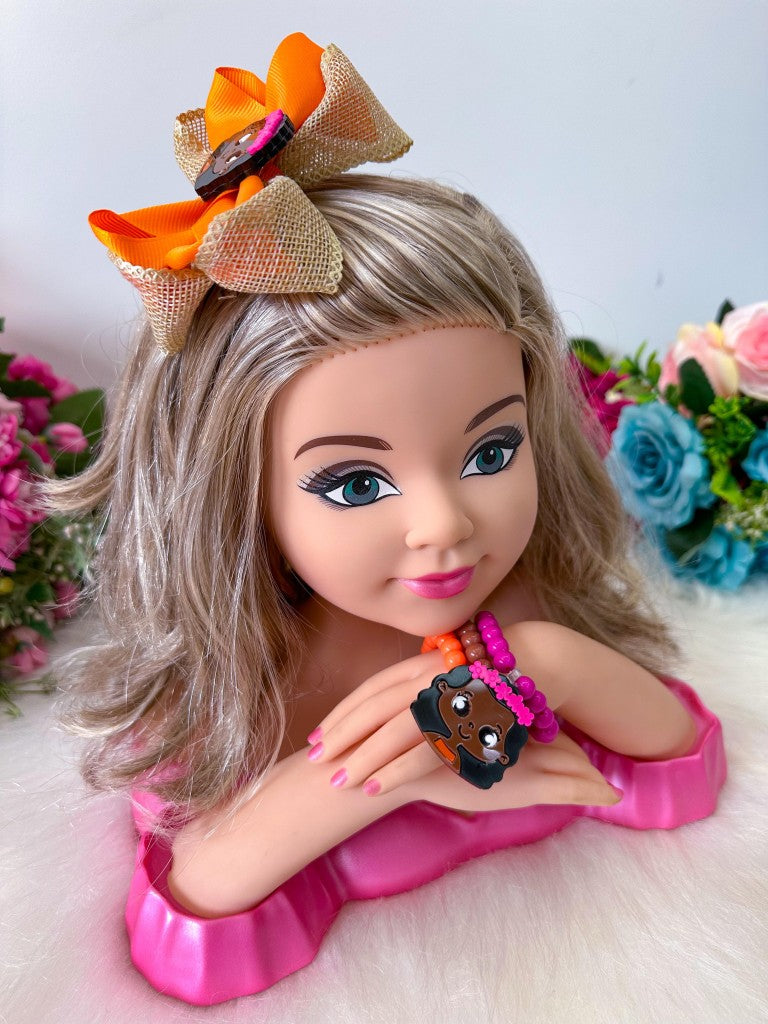 Laço Tematico Moana + Pulseiras - Toque Delicado para Completar o Visual | Bebeloo Kids