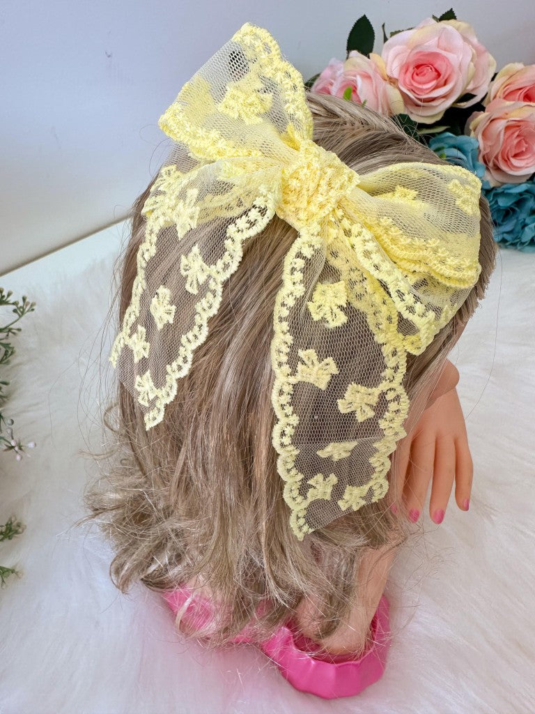 Laço Jessica Renda Amarelo - Toque Delicado para Completar o Visual | Bebeloo Kids