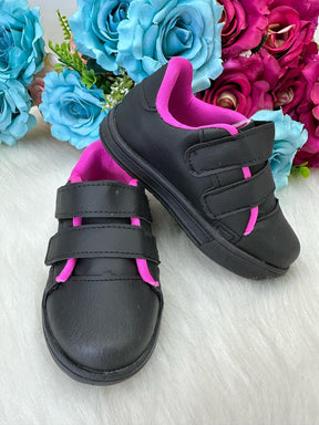 Tenis D Milan Vivi Preto Com Pink - Qualidade e Cuidado para os Pequenos | Bebeloo Kids