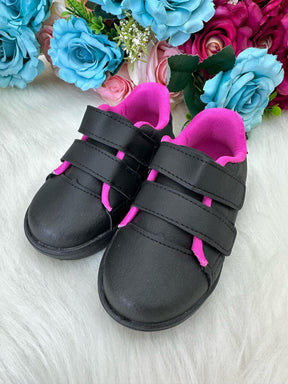 Tenis D Milan Vivi Preto Com Pink - Qualidade e Cuidado para os Pequenos | Bebeloo Kids